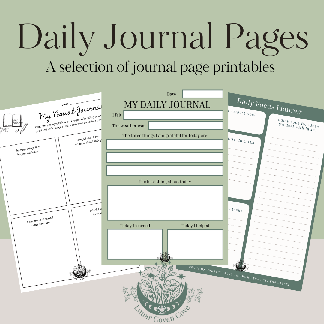 Daily Journal Pages - Digital Download