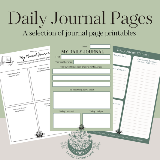 Daily Journal Pages - Digital Download