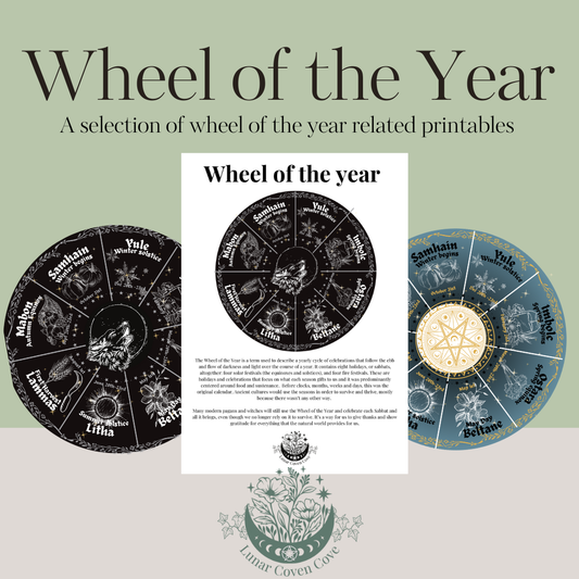 Wheel of the year Printable information - Digital Download