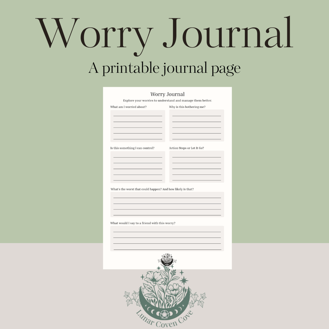 Worry Journal Page - Digital Download