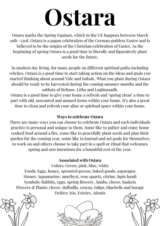 Ostara Info Printable