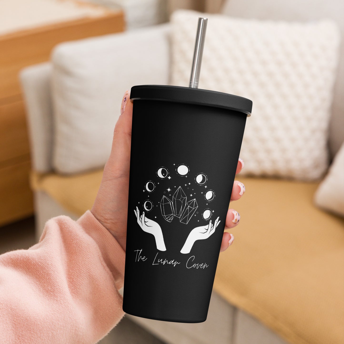 The Lunar Coven Insulated tumbler with a straw : Lunar Coven Cove Merch : Direct from manufacturer